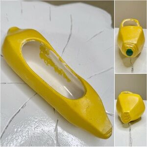 Vintage Ceramic Yellow Banana Shaped Planter